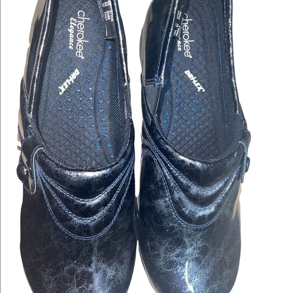𝅺CHEROKEE ELEGANCE DRI-FLEX SLIP RESISTANT BLACK/SILVER MARBLE CLOGS SIZ… - Picture 4 of 4